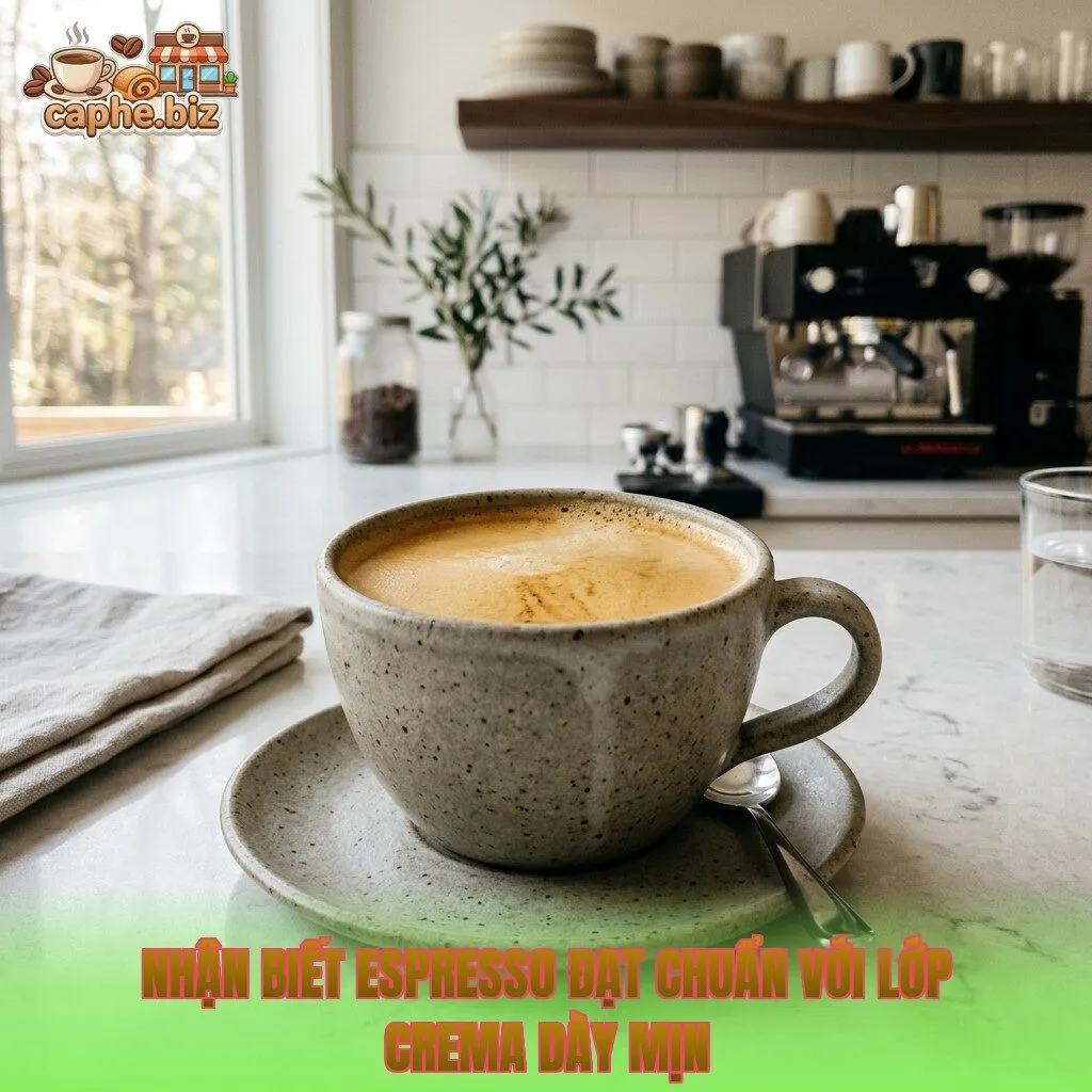 Nhận biết Espresso đạt chuẩn với lớp crema dày mịn